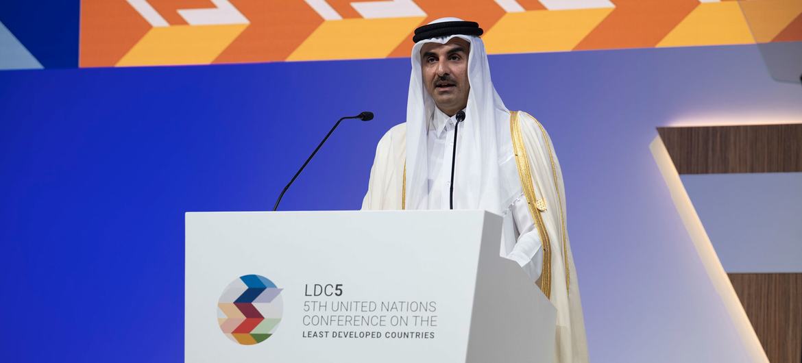 Emir do Catar, Sheikh Tamim ibn Hamad Al Thani, anunciou uma contribuição de US$ 60 milhões 