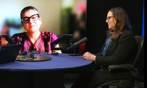 Costan Rican feminist activist Lydia Alpizar (c) and Laura Turquet (r) from UN Women.