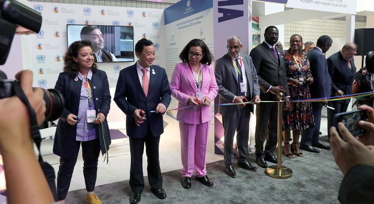 Inauguration of the UN Office for South-South Cooperation, IBSA Fund and India UN Development Partnership Fund exhibition at the Fifth UN Conference on the Least Developed Countries (LDC5), in Doha, Qatar.
