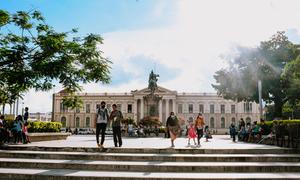 Gerardo Barrios Square and National Palace in El Salvador.