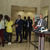 联合国秘书长古特雷斯在布隆迪布琼布拉举行记者会。