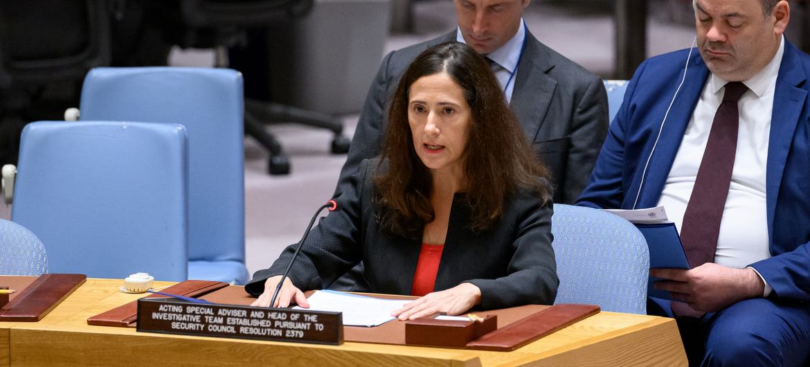 Ana Peyró Llopis, Acting Special Adviser and Head of UNITAD, briefs the Security Council.