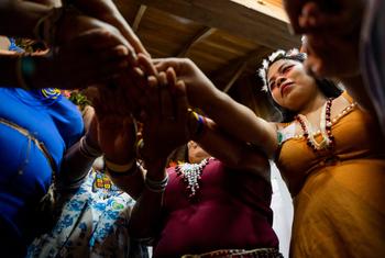  Encontro de Mulheres Indígenas Voz, Corpo e Território em Puyo, Equador, em março de 2022