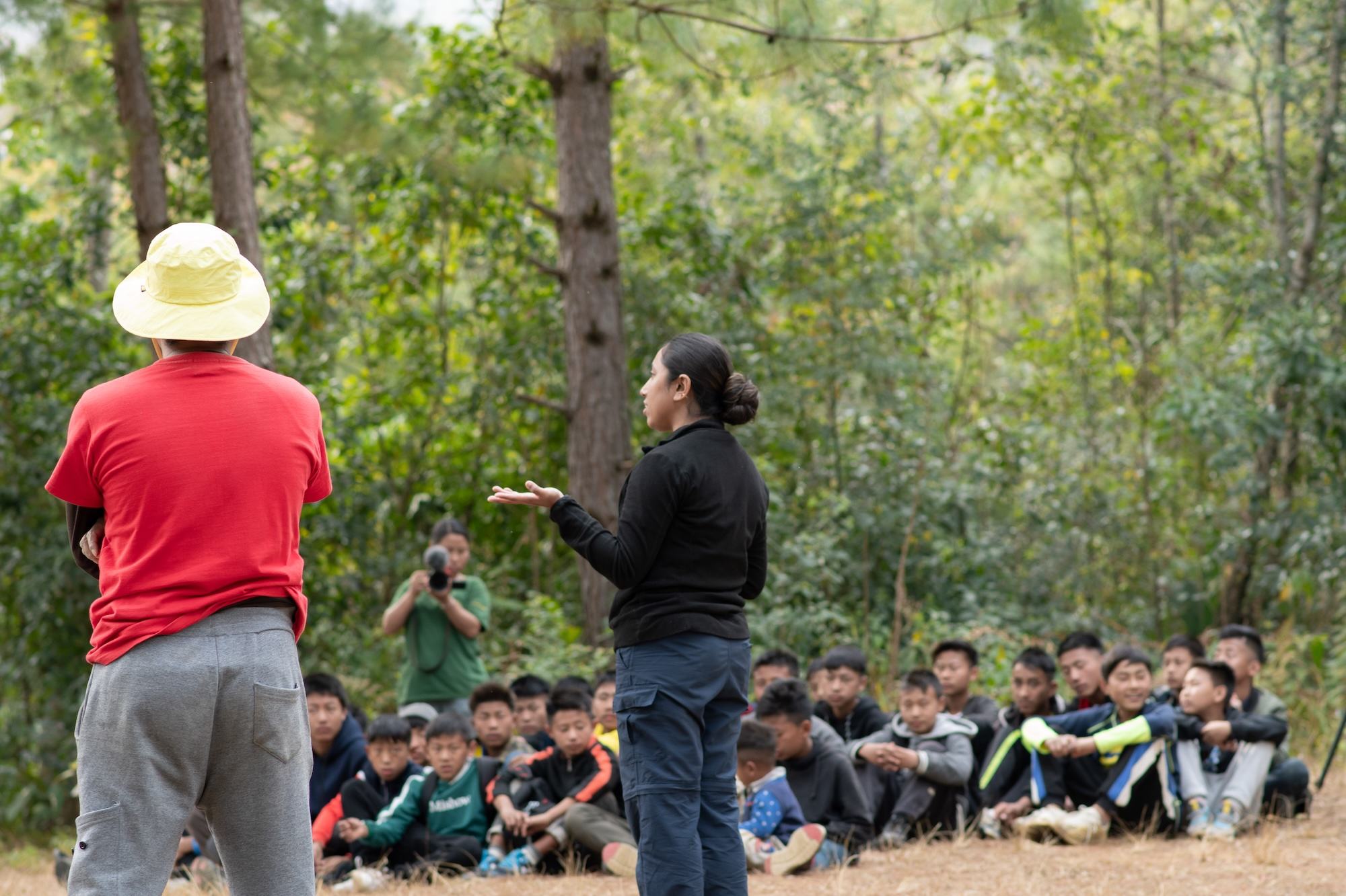 Shika with school students in Manipur while conservation of biodiversity. Shika with school students in Manipur while conservation of biodiversity.