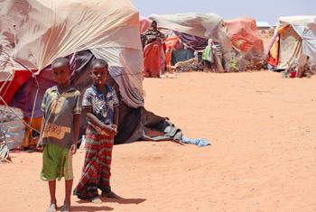 مخيم النازحين في هورسيد - أحد أكثر الأماكن تضررا من الجفاف في الصومال.