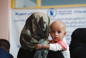 A mothers brings her malnourished daughter to a nutrition clinic in Kabul, Afghanistan.