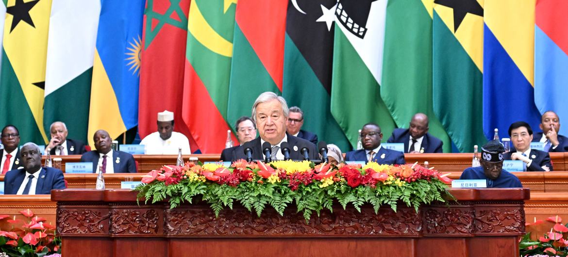 UN Secretary-General António Guterres at the Forum on China-Africa Cooperation in Beijing, China.