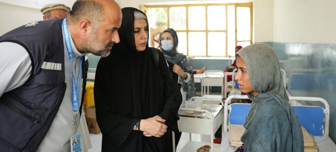 On September 2, 2025, Dr. Abdul Mateen Sahak and his WHO team visited a hospital in Kunar Province to monitor emergency healthcare services for people affected by the earthquake.