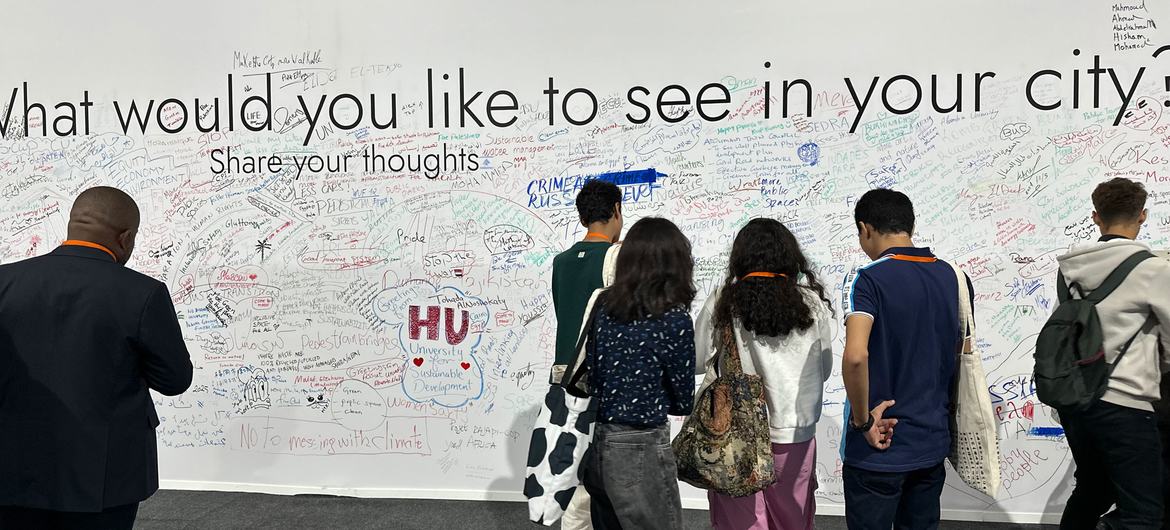 On a wall inside one of the halls embracing the 12th session of the World Urban Forum, participants, mainly young ones, stop by to answer a straightforward question: “What would you like to see in your city?”