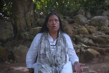 Esneda Saveedra, kiongozi wa jamii ya asili ya Yukpa nchini Colombia.