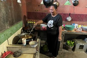 Yvonne Kubis, one of the microentrepreneurs in Marinsow, Indonesia.