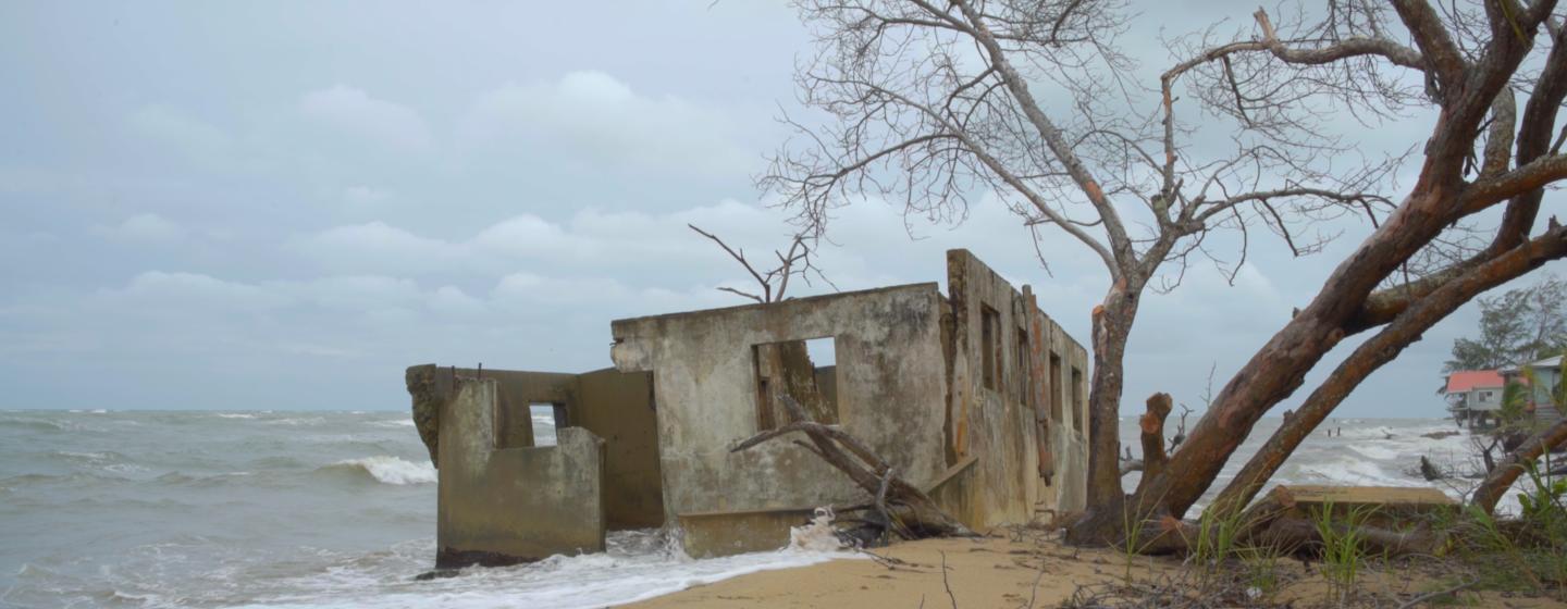 House at Monkey River, washed out to sea due to coastal erosion.