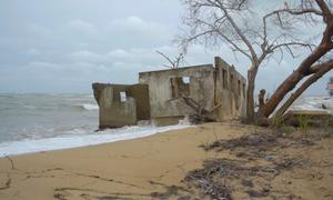 House at Monkey River, washed out to sea due to coastal erosion.