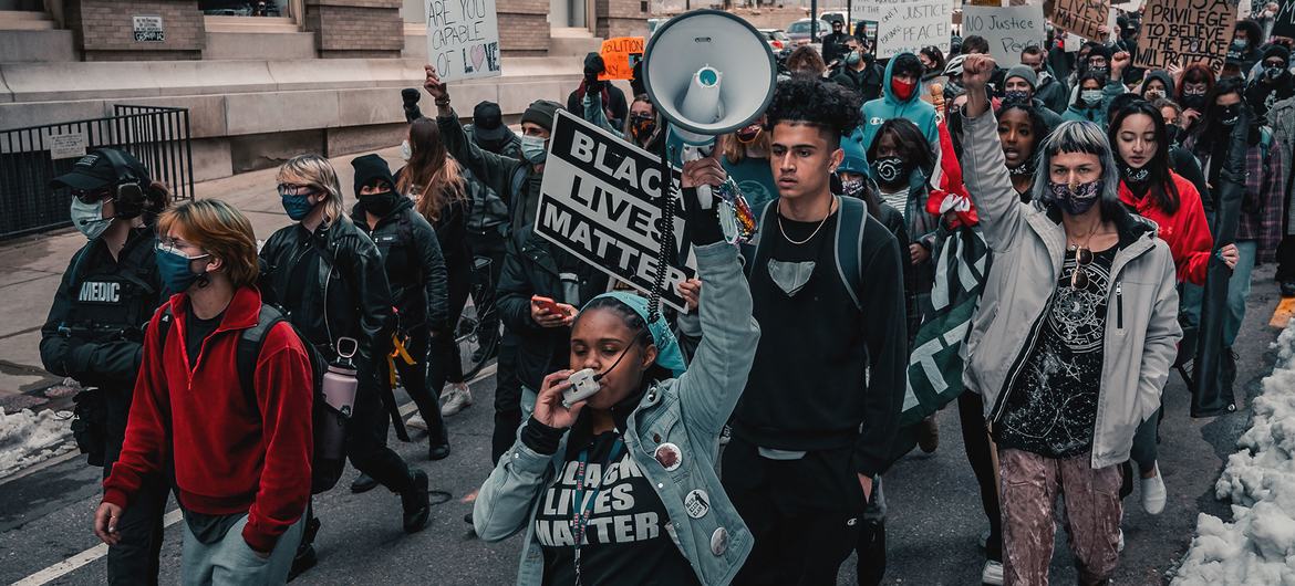 An anti-racism protest takes place in Colorado, USA. (file)