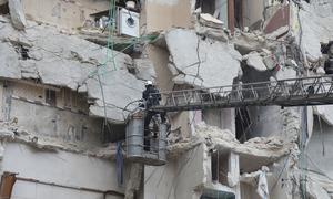 Buildings in Idlib, Syria, have been damaged by the earthquake which struck the region.