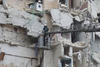 叙利亚伊德利卜的建筑物在地震中受损。