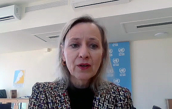 دوروثي كلاوس، مديرة شؤون وكالة الأونروا في لبنان في حوار مع أخبار الأمم المتحدة. 