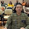Jorum Nkumbi, mwandishi wa vitabu kutoka Tanzania, akizungumza katika kongamano la Kiswahili mjini Havana, Cuba.