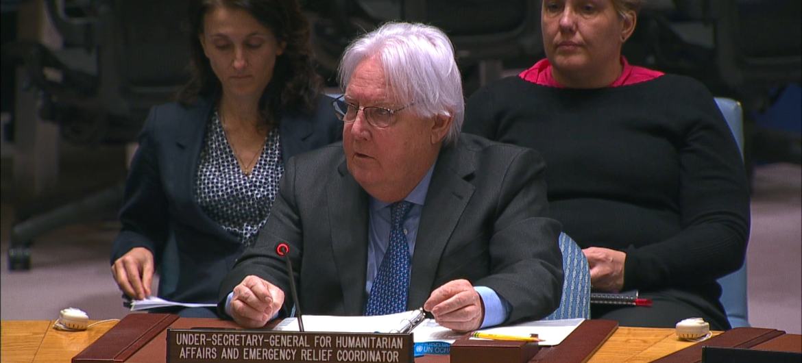Le Secrétaire général adjoint aux affaires humanitaires et Coordonnateur des secours d'urgence, Martin Griffiths, informe le Conseil de sécurité de la situation en Ukraine.
