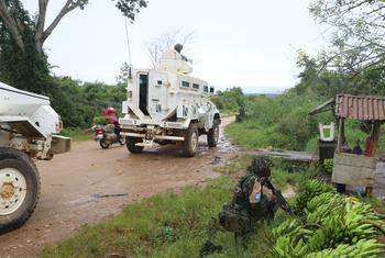 UN peacekeepers serving with MONUSCO patrol close to Beni town, in North Kivu, Democratic Republic of the Congo. 