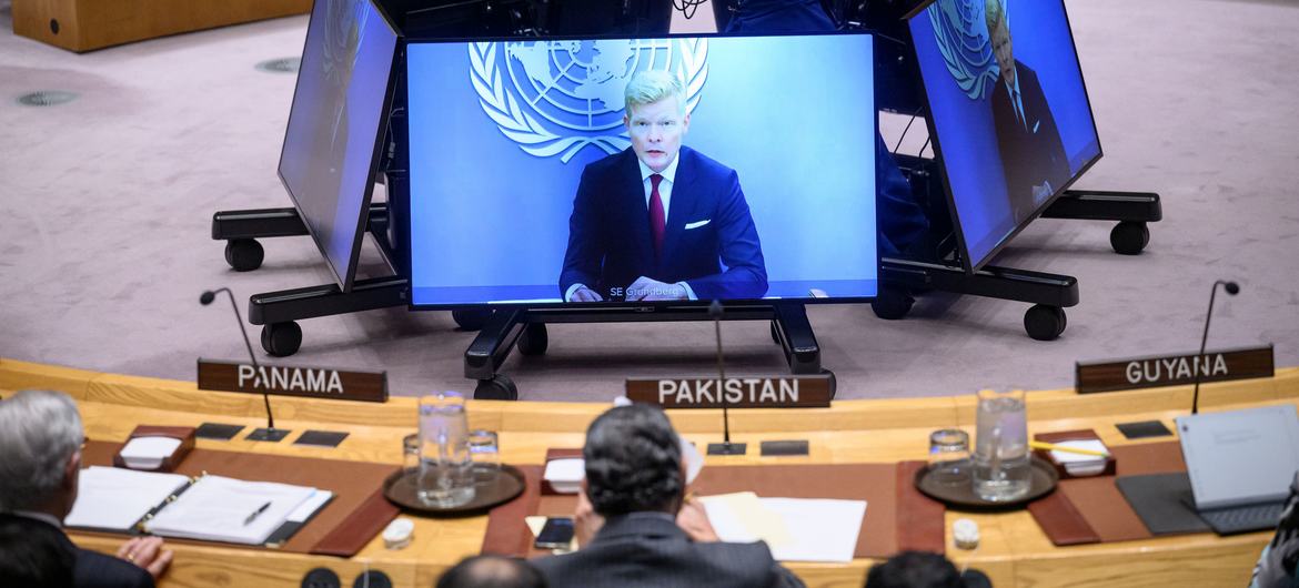 Has Grundberg (on screen), a special messenger to the UN General Secretary for Yemen, addressed the meeting in the Security Council.