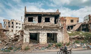 The Al Gahmalyya neighbourhood in Taiz City, Yemen, has been severely damaged as a result of years of conflict.