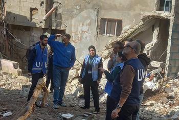 Head of OHCHR in oPt Ajith Sunghay (second from left), during a mission to Gaza in November 2023.
