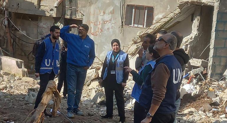 Head of OHCHR in oPt Ajith Sunghay (second from left), during a mission to Gaza in November 2023.