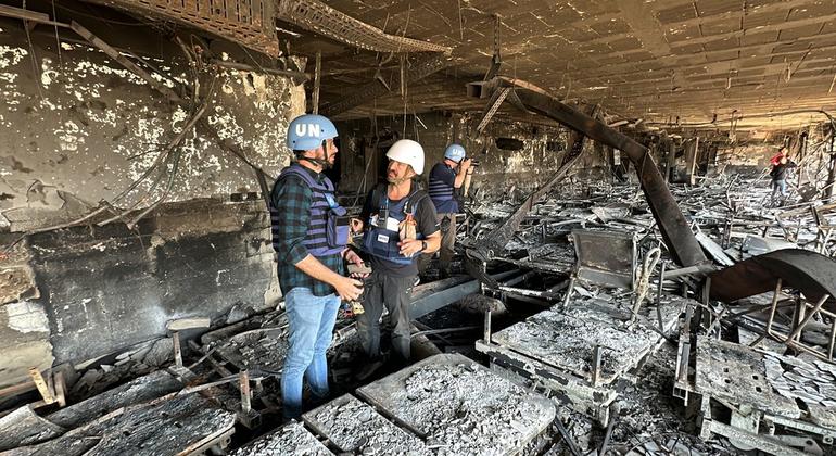 Разрушения в больнице "Аль-Шифа".