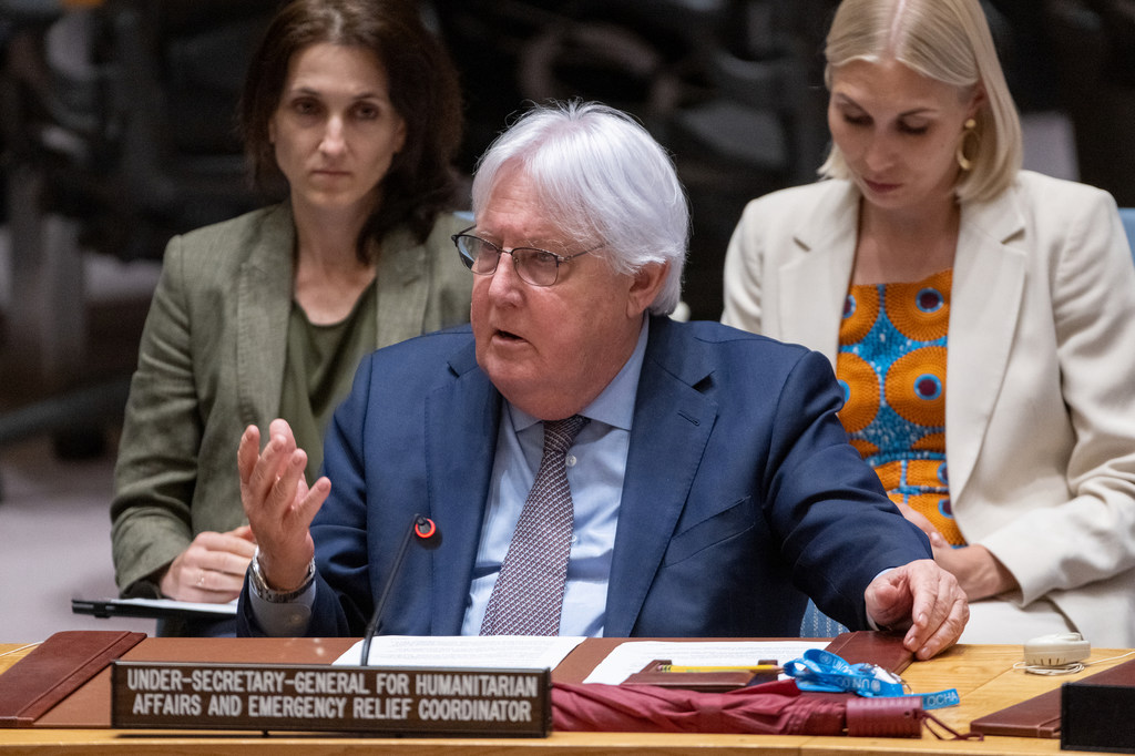 Martin Griffiths, Secrétaire général adjoint aux affaires humanitaires et coordinateur des secours d'urgence, informe le Conseil de sécurité sur le maintien de la paix et de la sécurité en Ukraine.