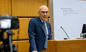 Volker Türk, United Nations High Commissioner for Human Rights, addresses the Vienna Declaration and Programme of Action +30 Symposium.