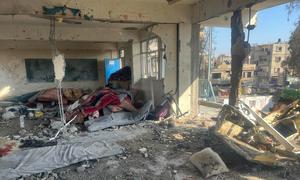 Remains of a UNRWA-run school in central Gaza after an airstrike.