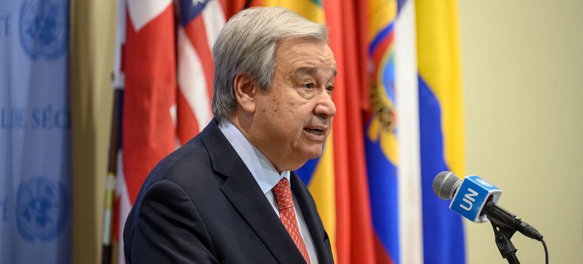 Le Secrétaire général António Guterres informe la presse de sa récente visite en Haïti et à Trinité-et-Tobago, et de la situation à Jénine en Cisjordanie occupée.