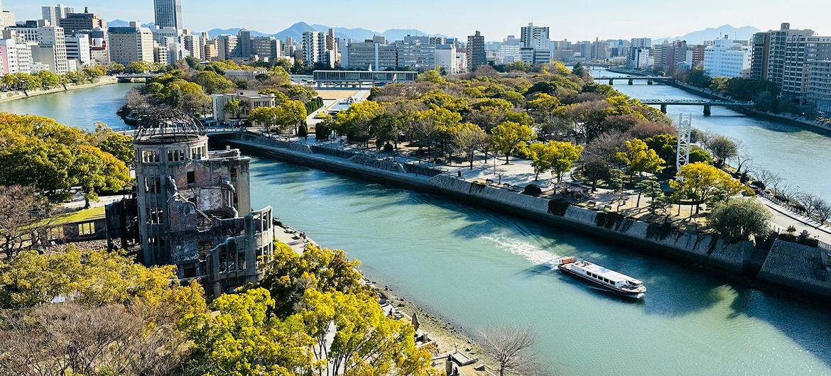 El Parque Memorial de la Paz de Hiroshima marca el lugar donde Estados Unidos lanzó la bomba atómica sobre la ciudad del sur de Japón.