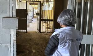 Ms. Karla Quintana, head of the Independent Institution for Missing Persons on the ground in Syria during a recent mission.