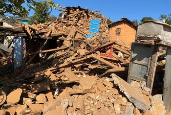 Buildings in Jajarkot, Nepal, lie in ruins following the earthquake.