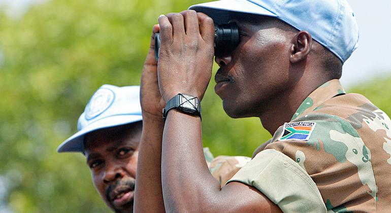South African peacekeepers take part in a military exercise in Burundi’s Bujumbura province.