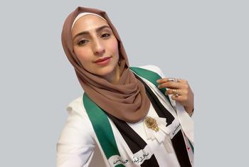 Doaa Al-Zamel, militante syrienne pour les droits des réfugiés.