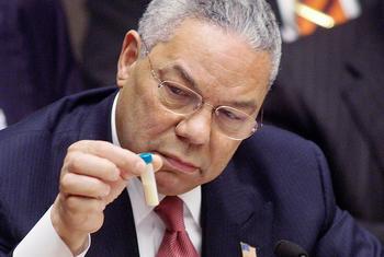 Former US Secretary of State Colin Powell briefed the UN Security Council on evidence of Iraq's failure to disarm in February 2003. (file)