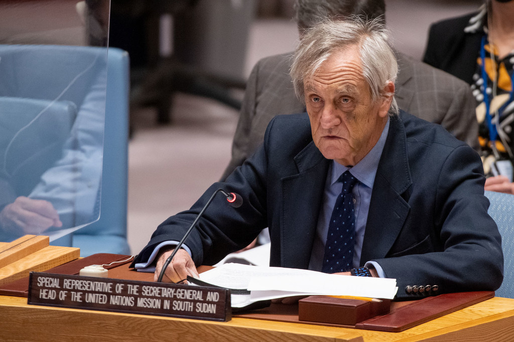 chef de la mission de l'ONU au Soudan du Sud, informe les membres du Conseil de sécurité sur la situation dans ce pays.