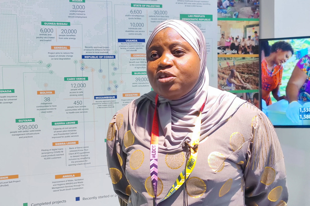Rohey John Manjang, Minister of Environment Climate Change and Natural Resources of The Gambia, at the Fifth UN Conference on the Least Developed Countries (LDC5), in Doha, Qatar.