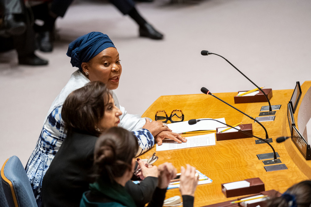 La Libérienne Leymah Gbowee, Prix Nobel de la Paix, s'adresse aux membres du Conseil 