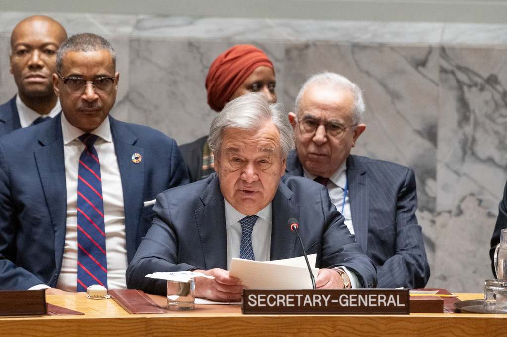 Le Secrétaire général, António Guterres, s'adressant au Conseil de sécurité