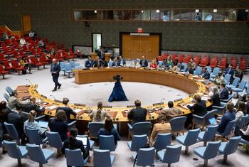 قاعة مجلس الأمن الدولي الذي يضم 15 عضوا، منهم 5 دائمو العضوية يتمتعون بحق النقض (الفيتو)