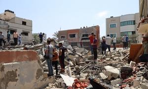 Destruction in Gaza following conflict between Israeli forces and militants during August 2022.