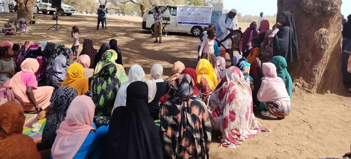 Women who have fled their homes are given support in Kassala, eastern Sudan.