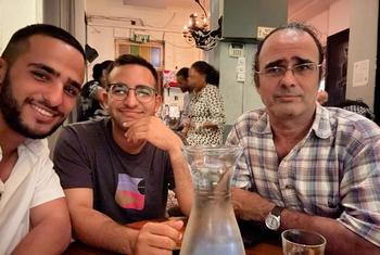 Yehuda Cohen (right) with his sons, Nimrod (left) and Yotam (centre), before 7 October 2023.