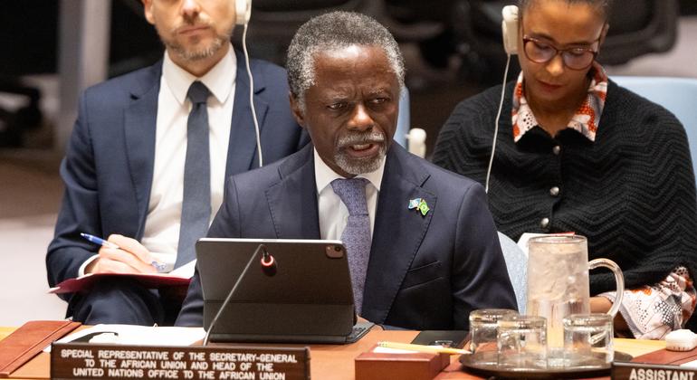 奥南加-安扬加在安理会上发言。