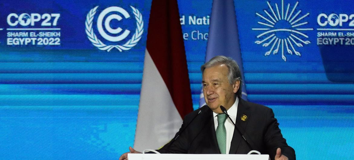 Secretary-General António Guterres addresses the opening of the ​​​​​​​Climate Implementation Summit at COP27 in Sharm el-Sheikh, Egypt.