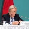 O secretário-geral António Guterres fala aos jornalistas durante uma conferência de imprensa na Conferência de Biodiversidade COP15 em Montreal, Canadá.